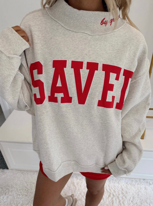Saved by Grace Mock Neck Sweatshirt